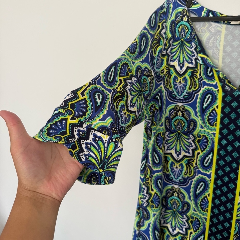 Hatley Blue Resort Wear Sundress with Bishop Sleeves - Picture 4 of 6